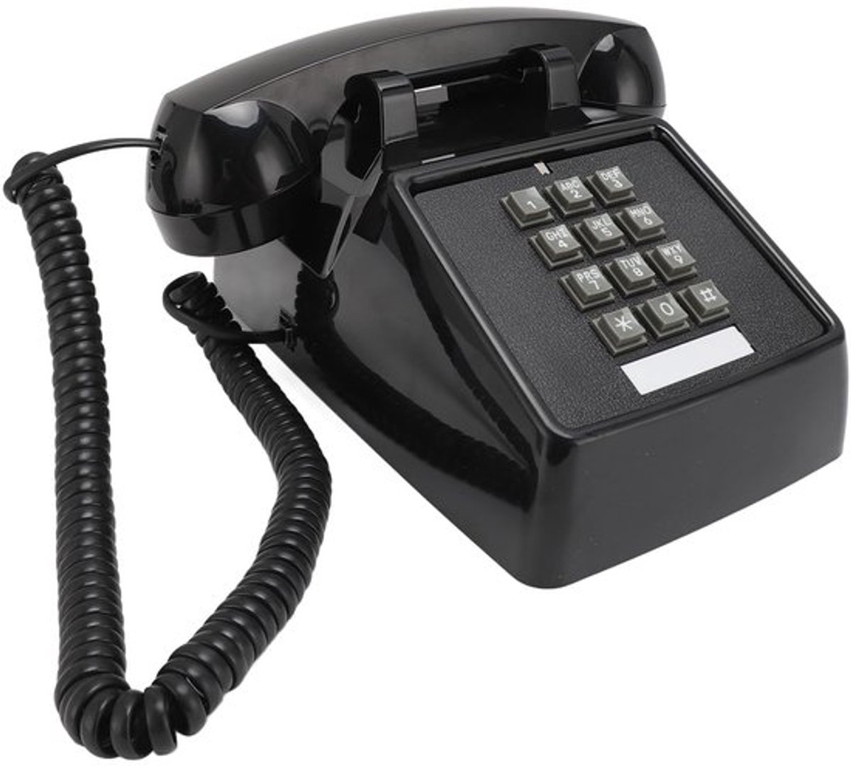 Dailygoody - Retro bureautelefoon - Vintage snoer - Mechanische beltoon - Zwart