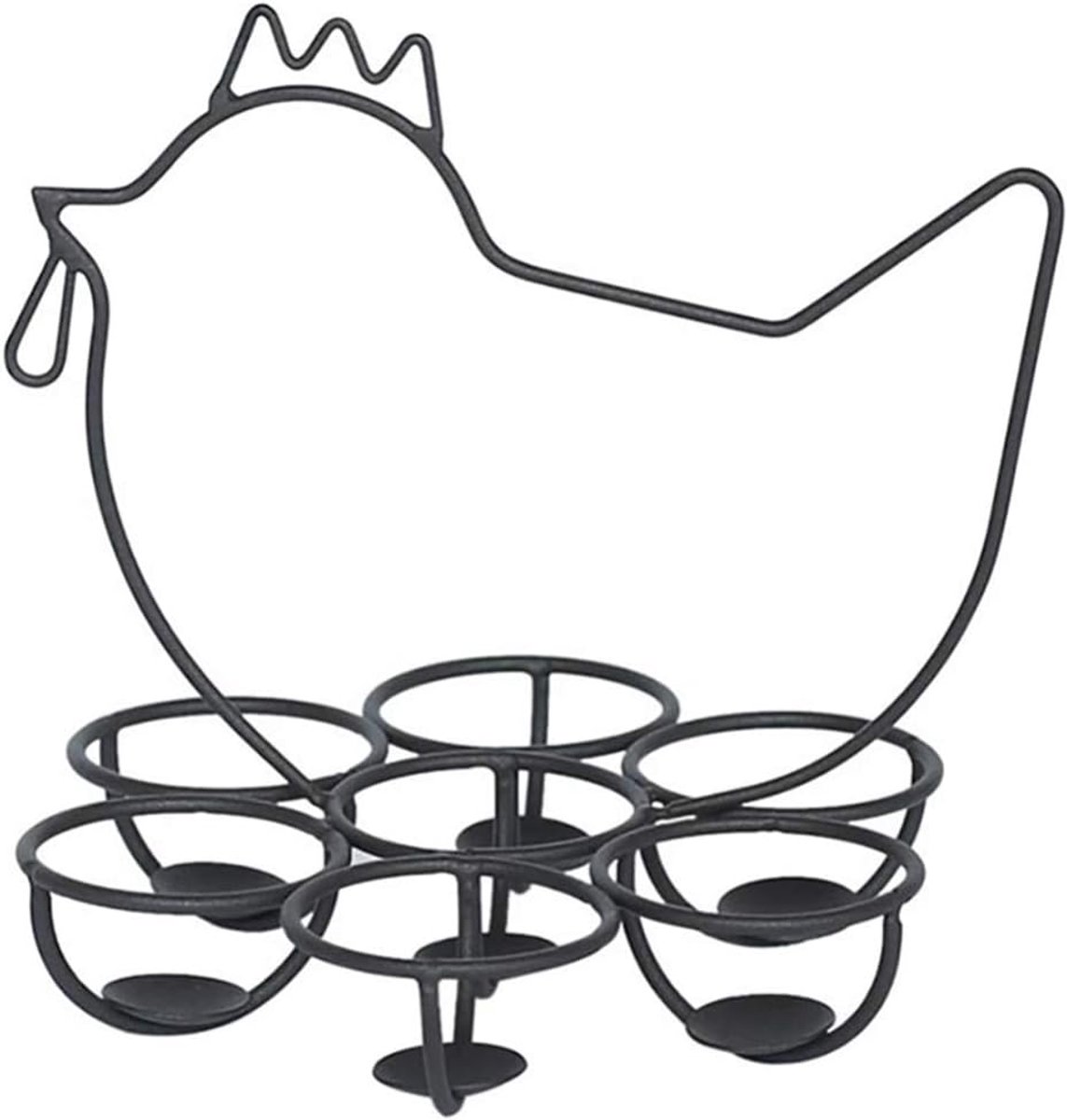 Eierdispenser Eierhouder Keuken Decoratie Kippenontwerp 7 Eieren Zwart