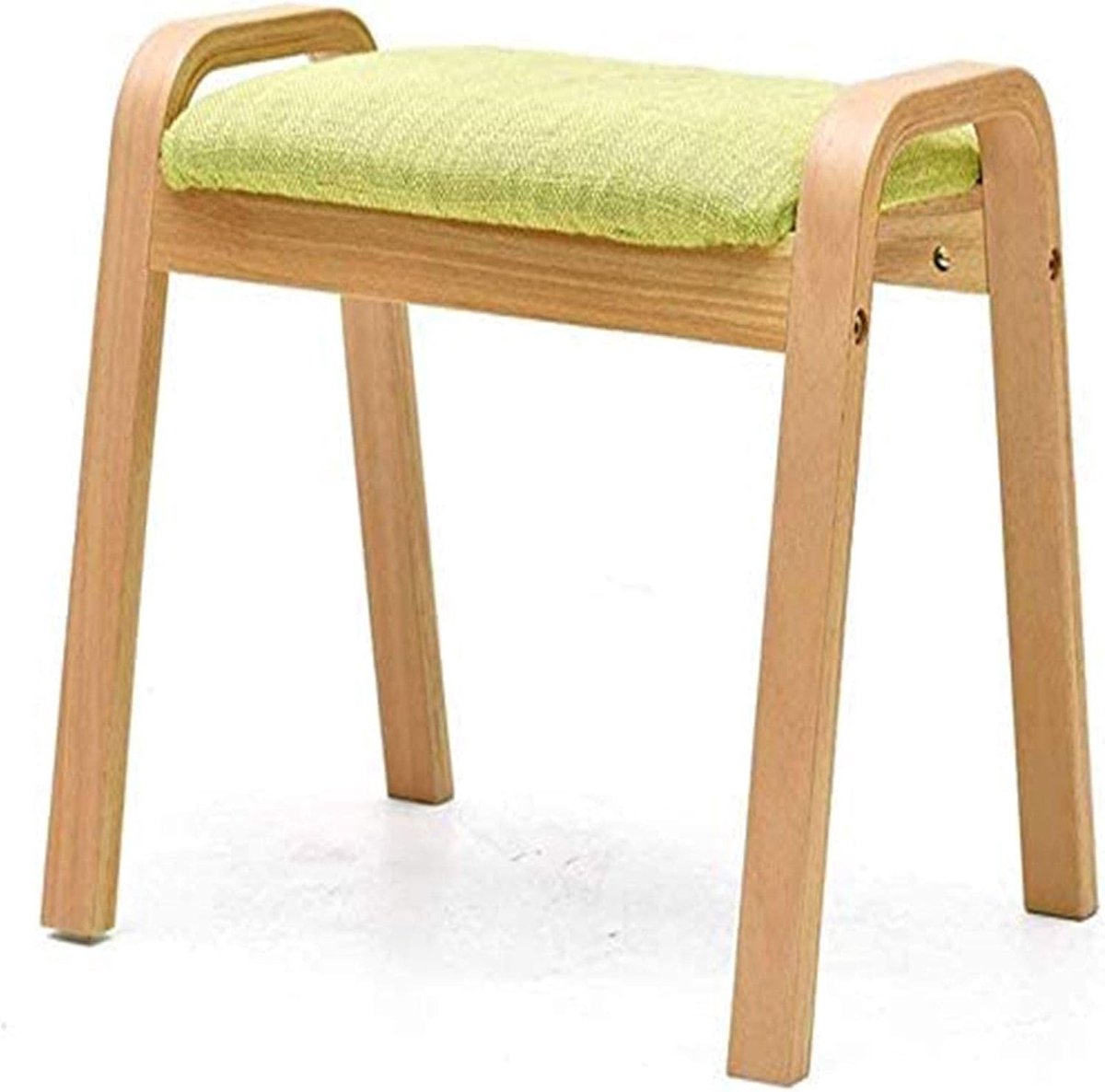 Gestoffeerde Voetenkruk - Zitje Hocker - Ontspannen Zitten - Massief Houten Frame - 37.5x33x36cm - Kleur E