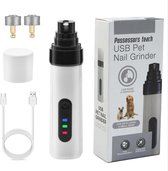 Nagelslijper – Silent Groom Pro voor honden en katten, nagelvijl voor honden met vervangbare slijpkoppen, snel opladen via USB (inclusief 2 vervangende koppen)