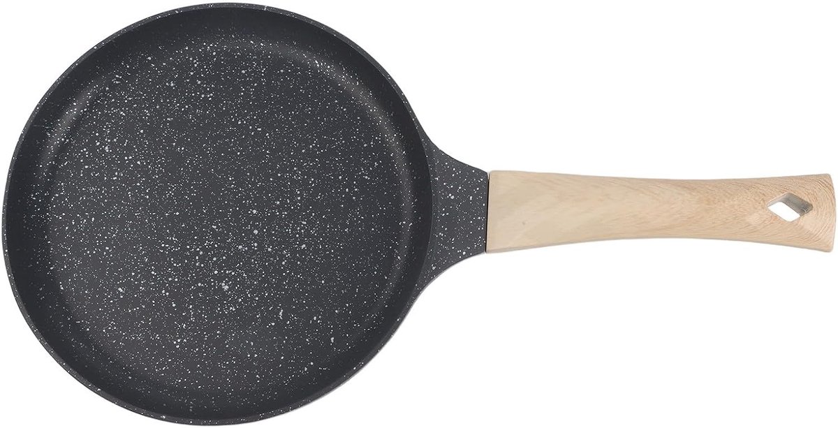 Pannenkoekenpan Antiaanbak - Koekenpan Grillpan - Ontbijt Bereiden - Gelijkmatige Warmte - 20 cm - Wit