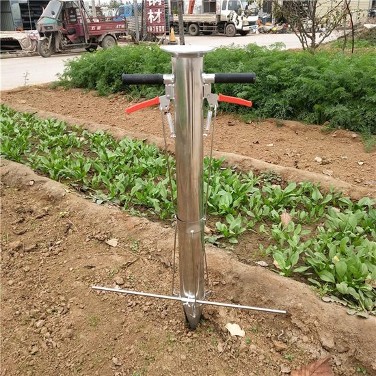 Bollenplanter Lange Steel - Bloembollenplanter Zaad - Planten in de tuin - Ergonomisch ontwerp - 100 cm - Zilver — afbeelding 5