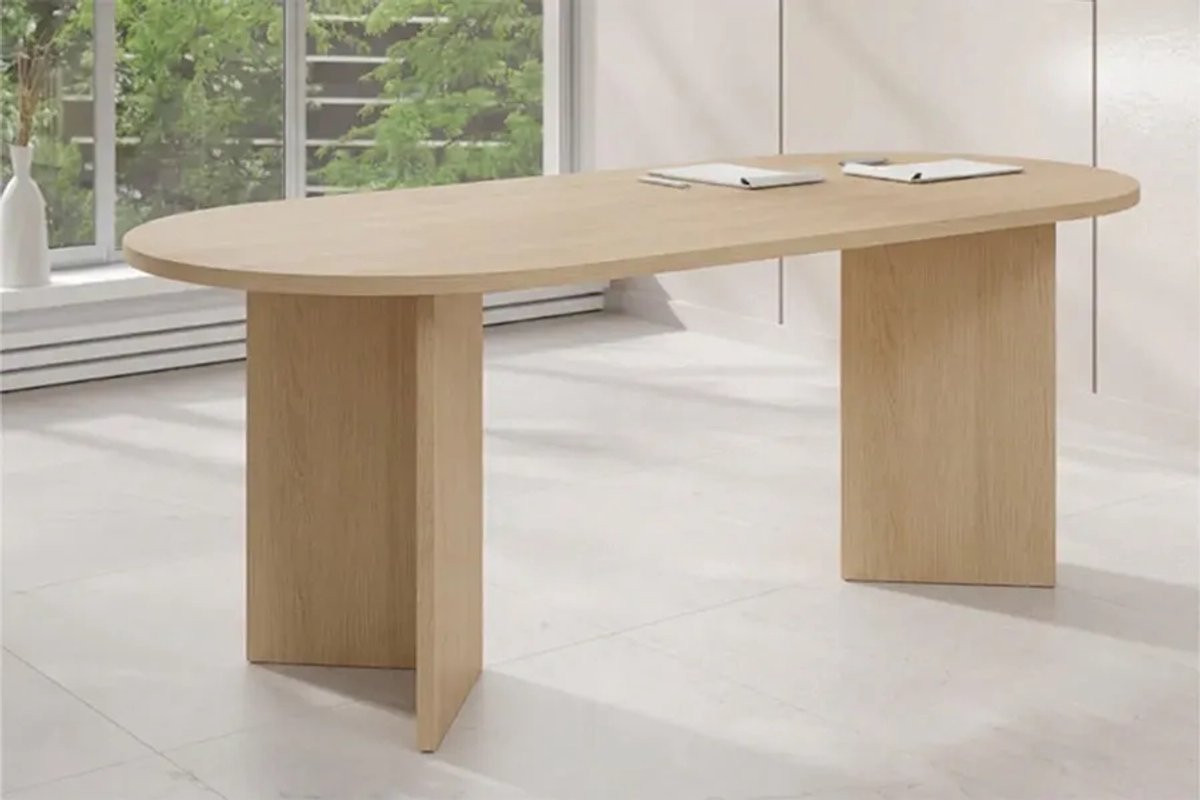 Woonenzo Ravi - Eettafel - Ovaal - Licht Eiken - 200 cm - 6 persoons - 8 persoons - Scandinavisch - Japandi