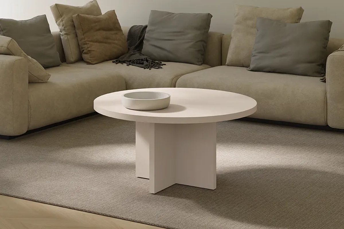 Woonenzo Ravello - Salontafel - Rond - Beige - Japandi - Scandinavisch - Modern