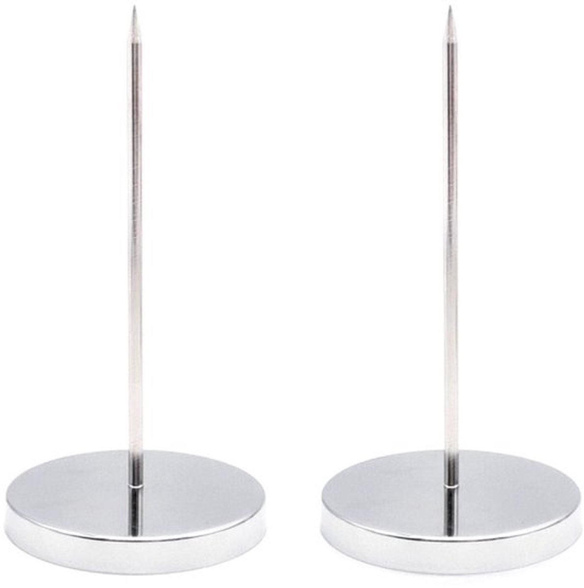 Vt products - Bureau-notitiehouder - Metalen bonspike - Stabiele basis - Zilveren