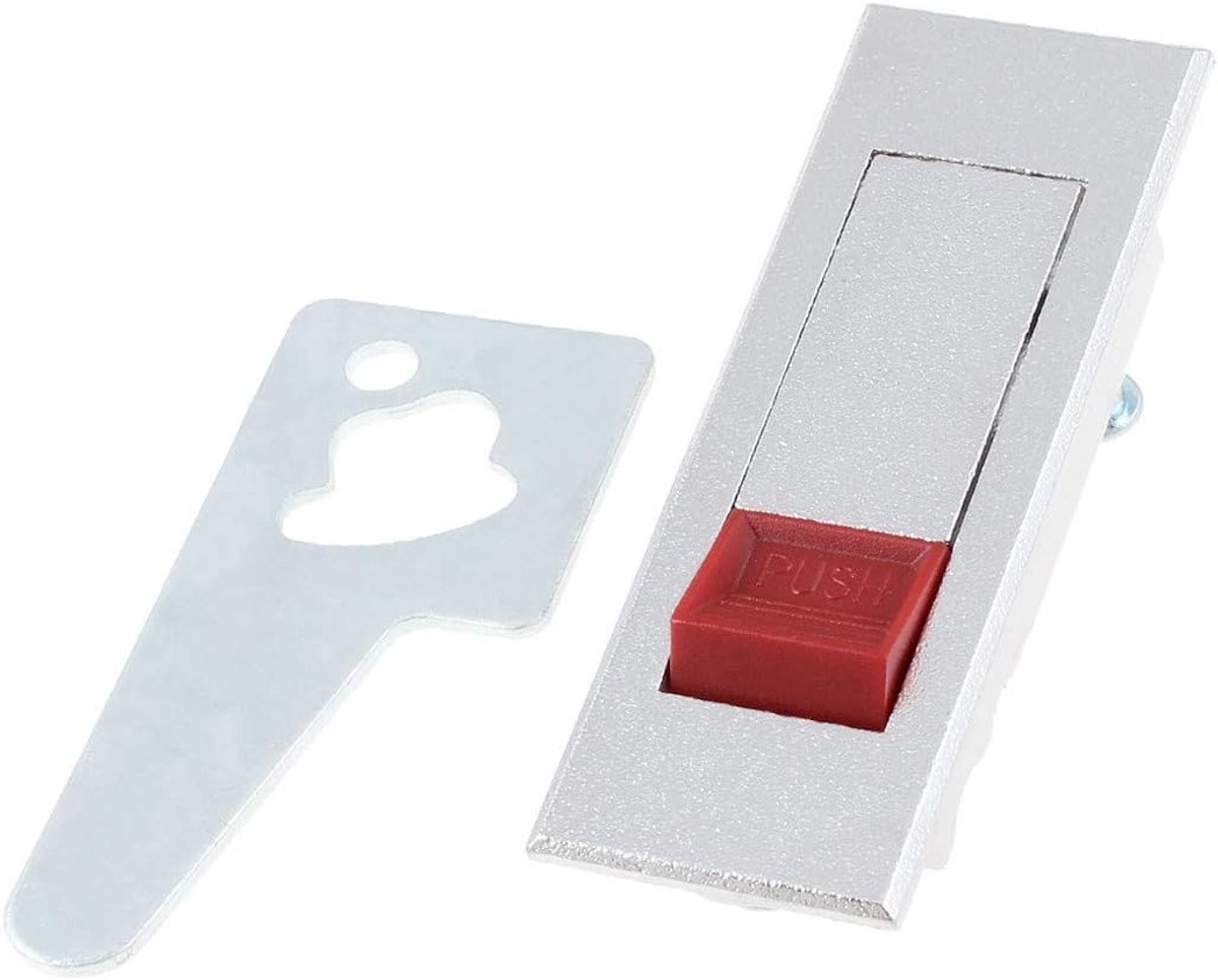 Drukknop Slot - Pop-up Vergrendeling - Schakelkast Beveiligen - Eenvoudige Dagelijkse Bediening - 3.3 Inch - Zilver Rood