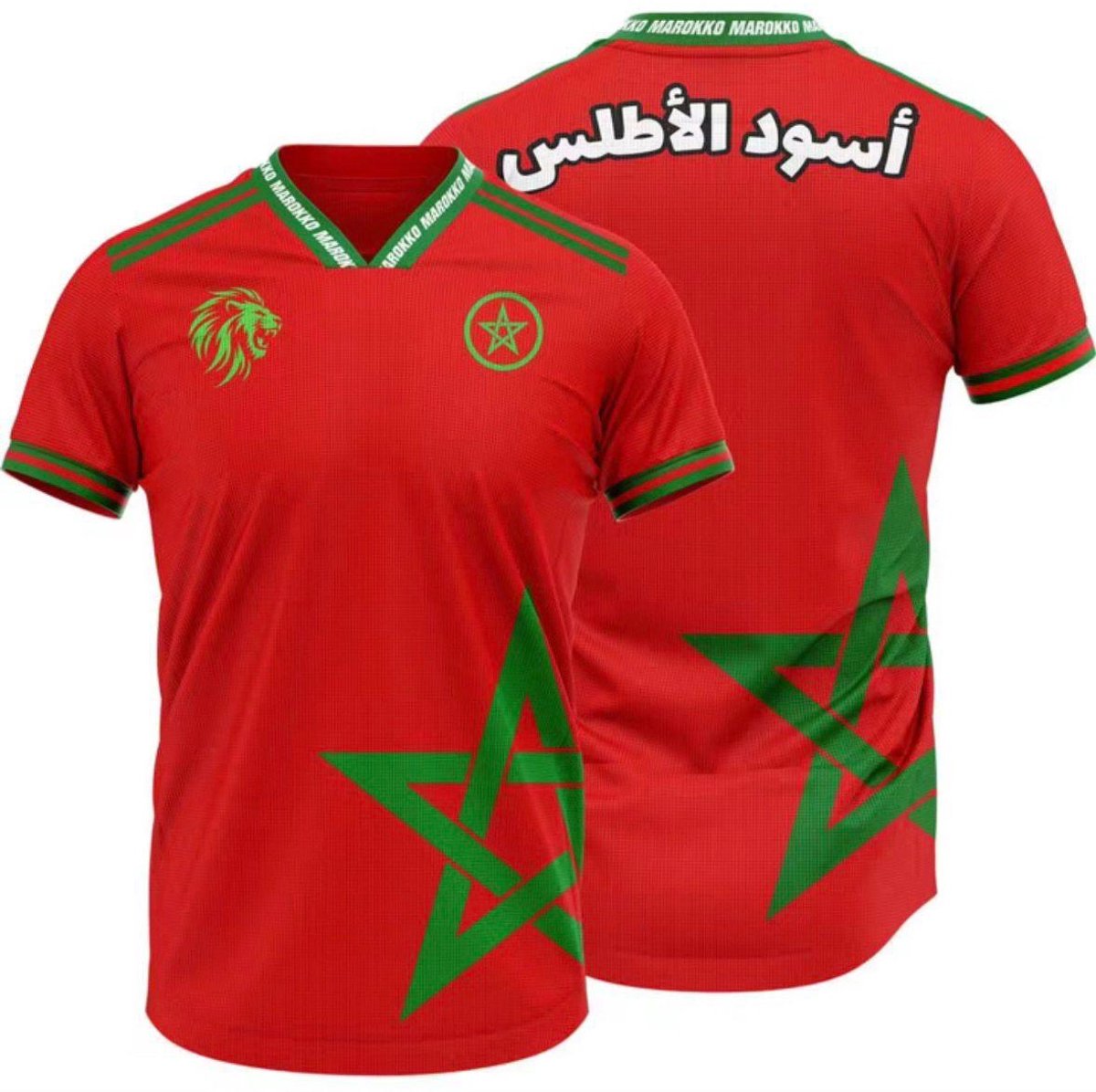 Trinewear T-shirt “Atlas Lions Script” – Marokko geïnspireerd, unisex, rood, limited edition 152