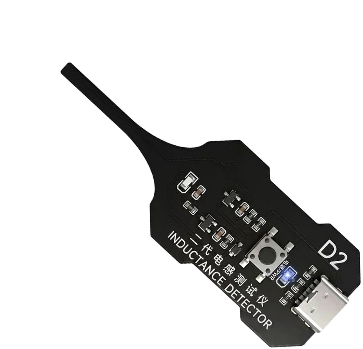 Inductie Tester - Spoeltester Moederbord - Componenten Testen - Hoge Gevoeligheid Type-C - 8 x 3 x 1 cm - Zwart