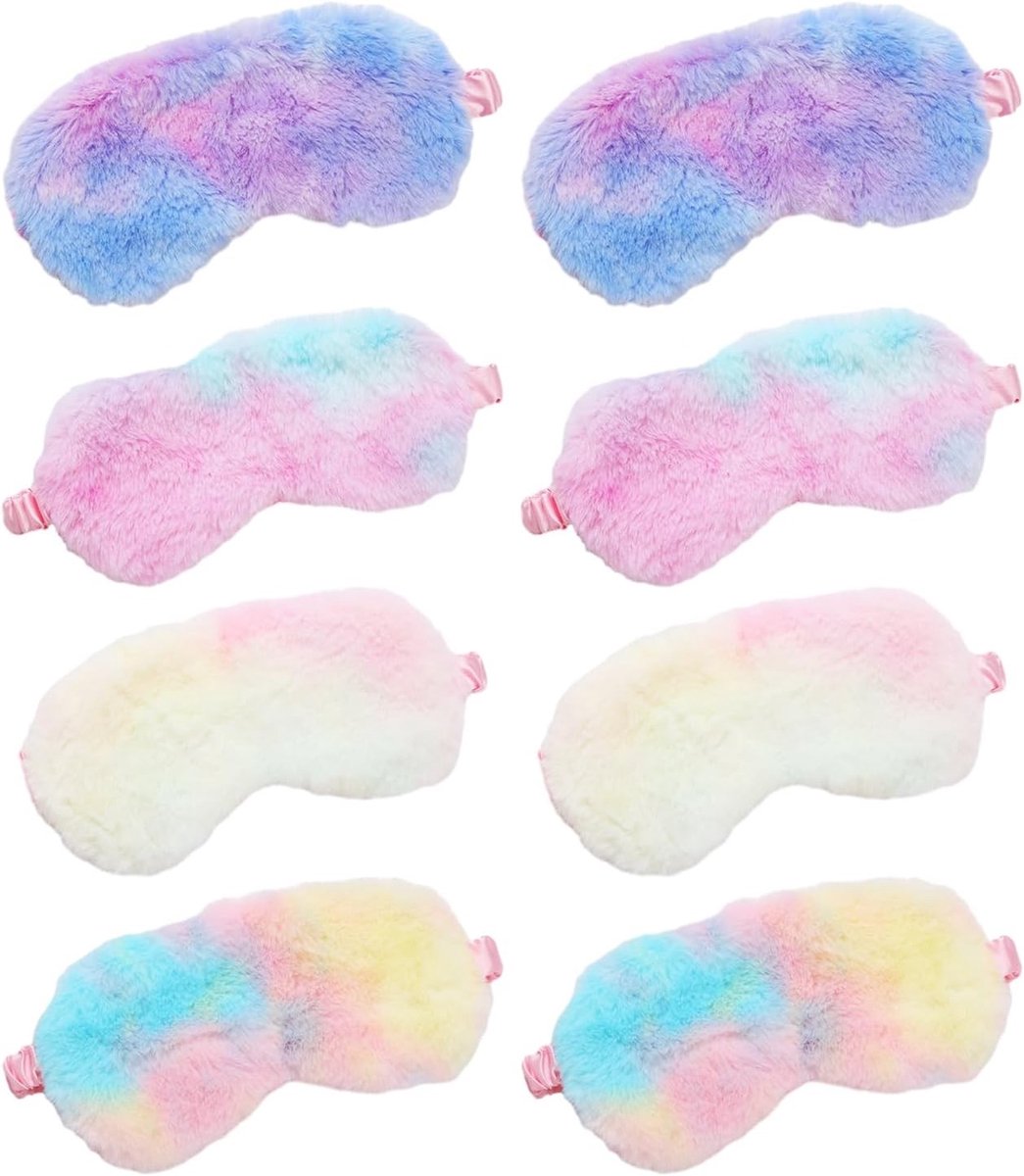 Kleurige oogmaskers - voor kinderen - 8 stuks - pluche