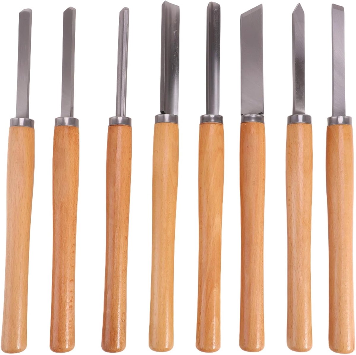 Houtdraai Gereedschap - Houtbeitels Set - Houtbewerking Projecten - Snelstaal Geslepen - 36 cm Lengte - Zilver