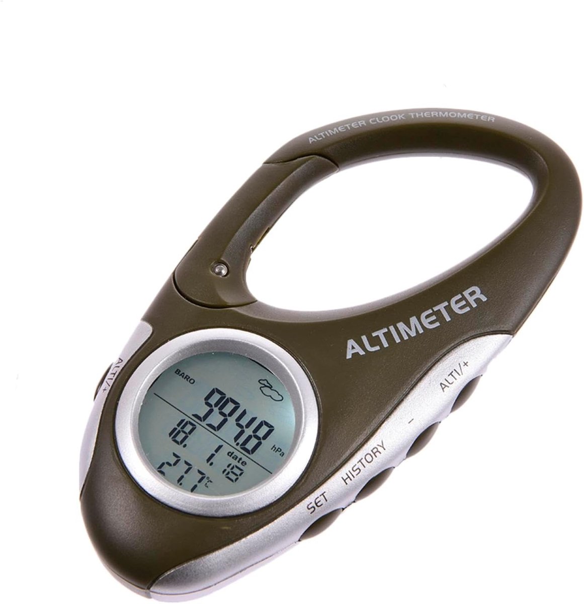 Digitale Hoogtemeter - Barometer Thermometer - Outdoor Activiteiten - Weersvoorspelling Functie - 9x5x2 cm - Zwart