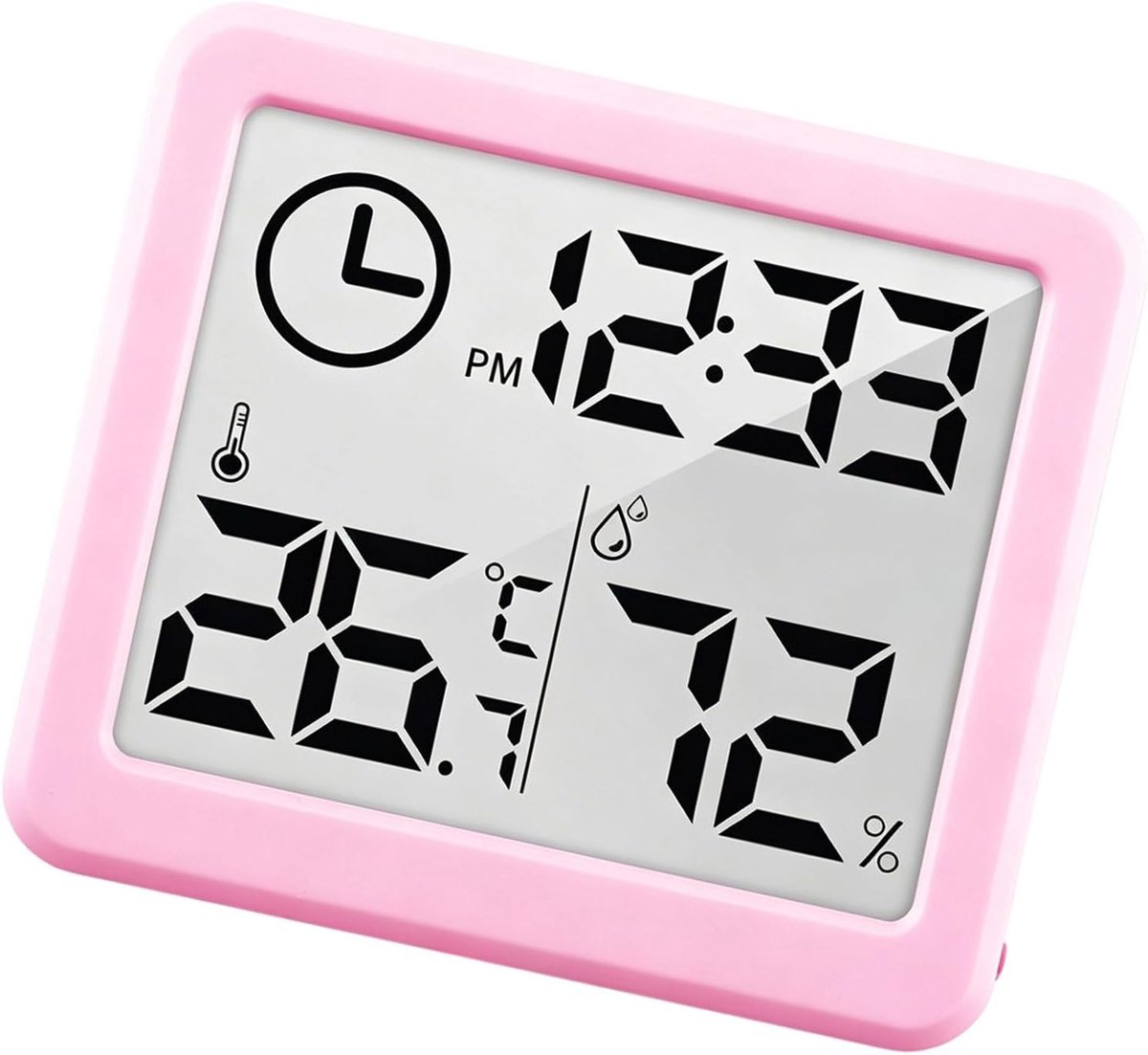 Wandklok Hygrometer - Temperatuur Vochtigheid - Klimaat Meten - Grote Digitale Weergave - 81 x 71 cm - Wit