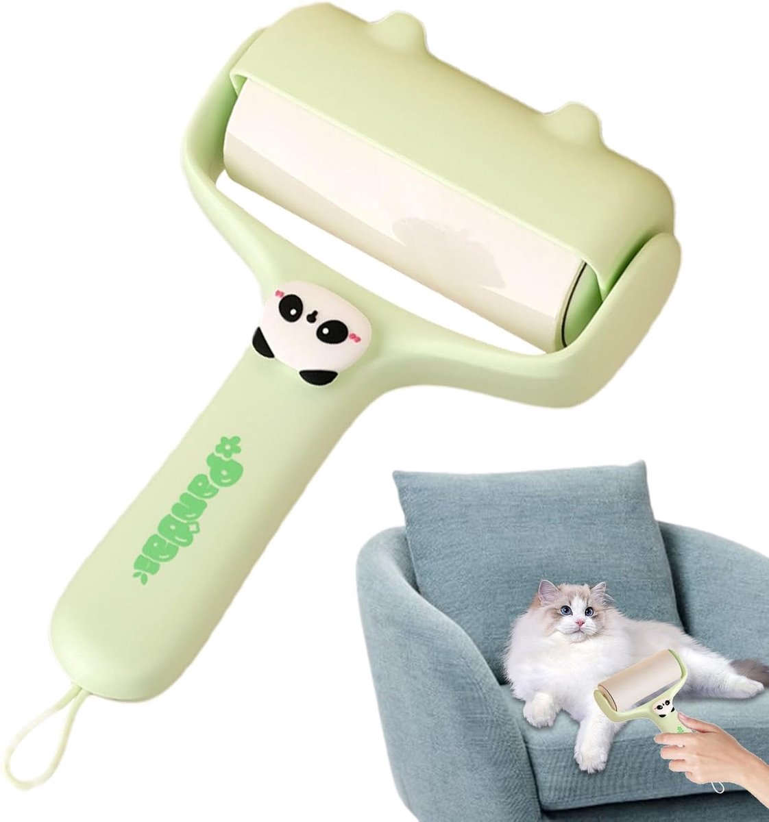 Pluisroller Kleding - Haarverwijderaar - Snel Reinigen - Sterke Lijm - Compact Formaat - Panda