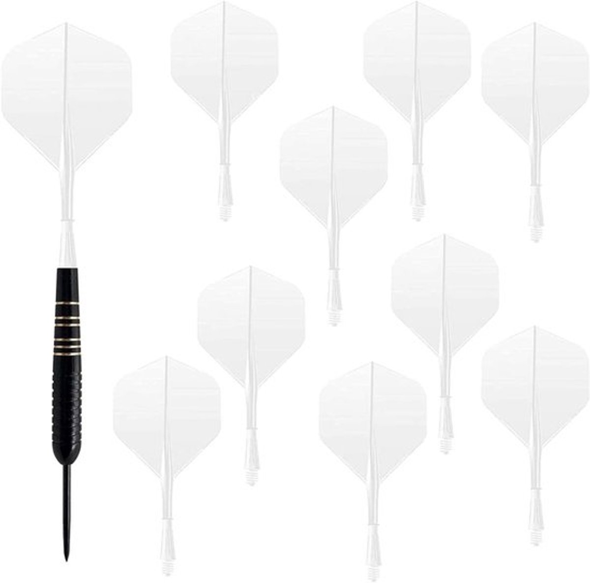 Dart flights en shafts set voor het darten in wit - Allecto Plus