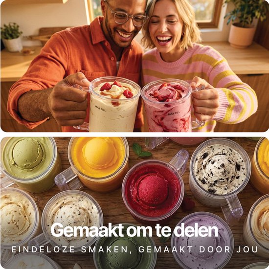 Seeger MultiCream - 10-in-1 IJsmachine- Inclusief 3 EasyCups met Deksels - Voor Roomijs, Milkshake, Smoothie Bowl, Slush en meer - BPA-vrij - Zwart van Seeger — afbeelding 4