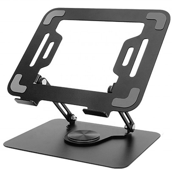 JNOVA Laptopstandaard - Verstelbaar en 360° Draaibaar - Ergonomische Laptop Verhoger - Geschikt voor 10 t/m 17,3 Inch - Zwart