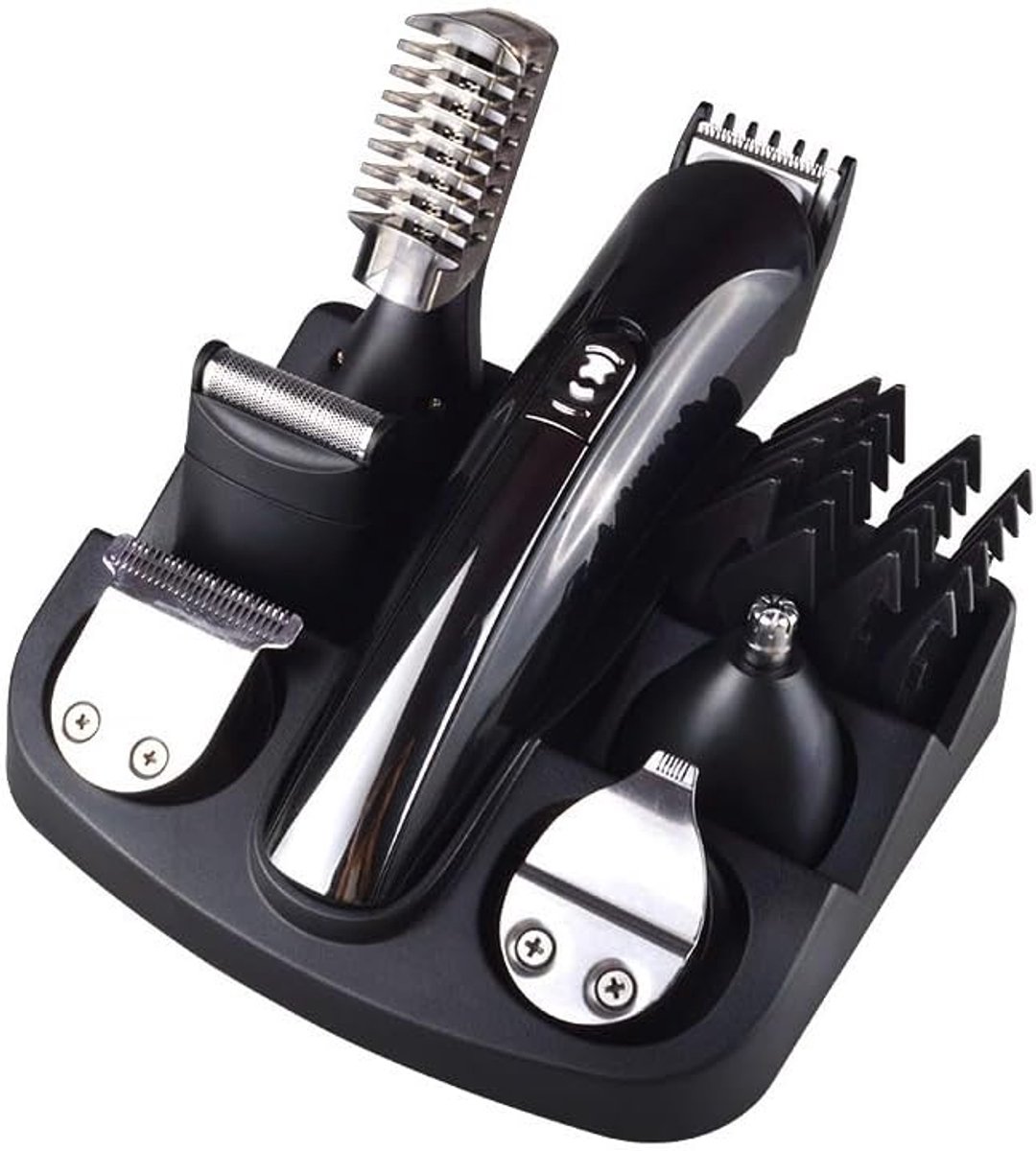 Haarknipper Set - Baardtrimmer Scheerapparaat - Thuis Kapsel Maken - Ruisarm Ontwerp - Oplaadbaar - Zwart