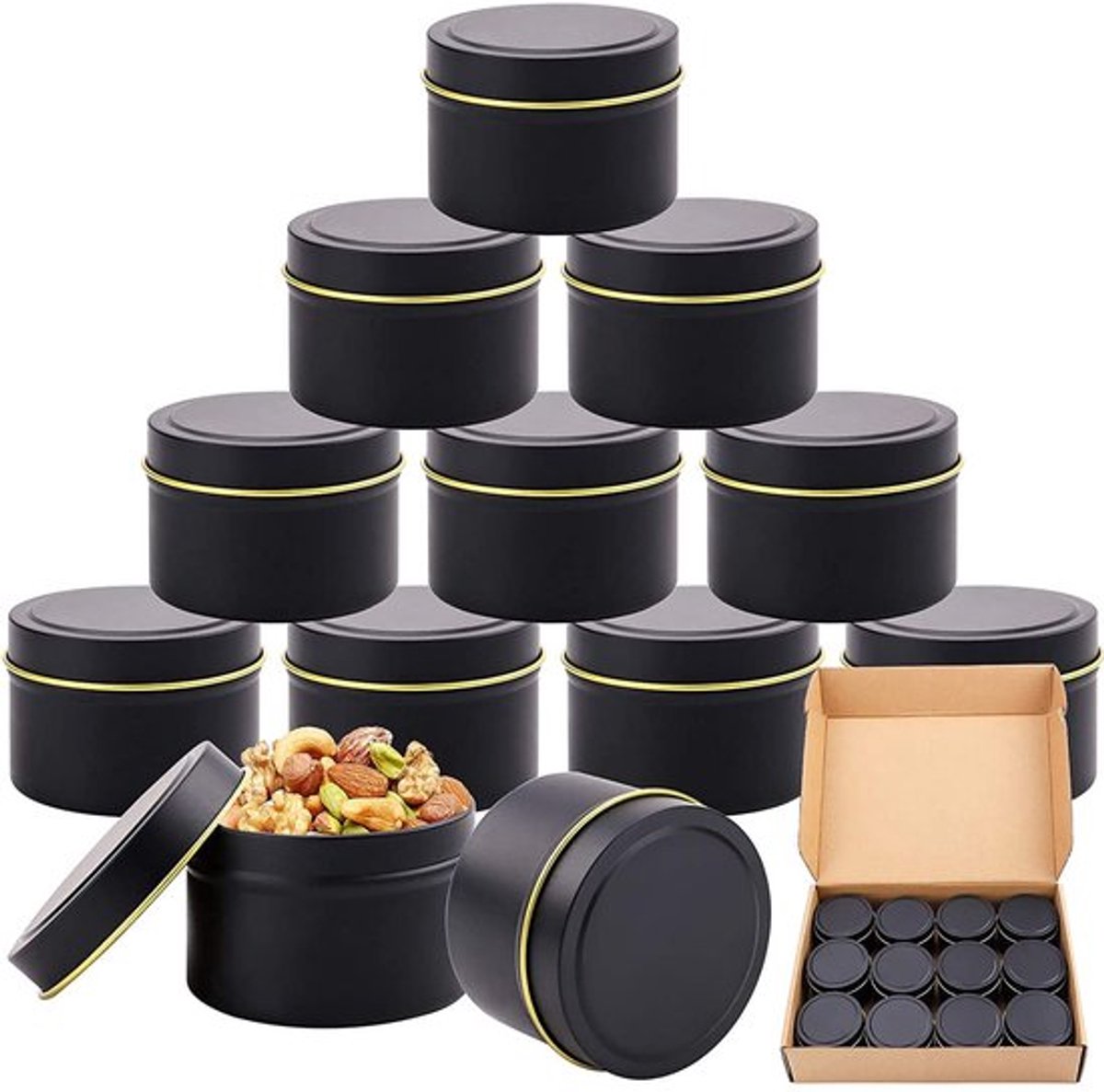 NTHProducts - Candle Box - Aluminium Cans - Multifunctioneel - Zwart - Geschikt
