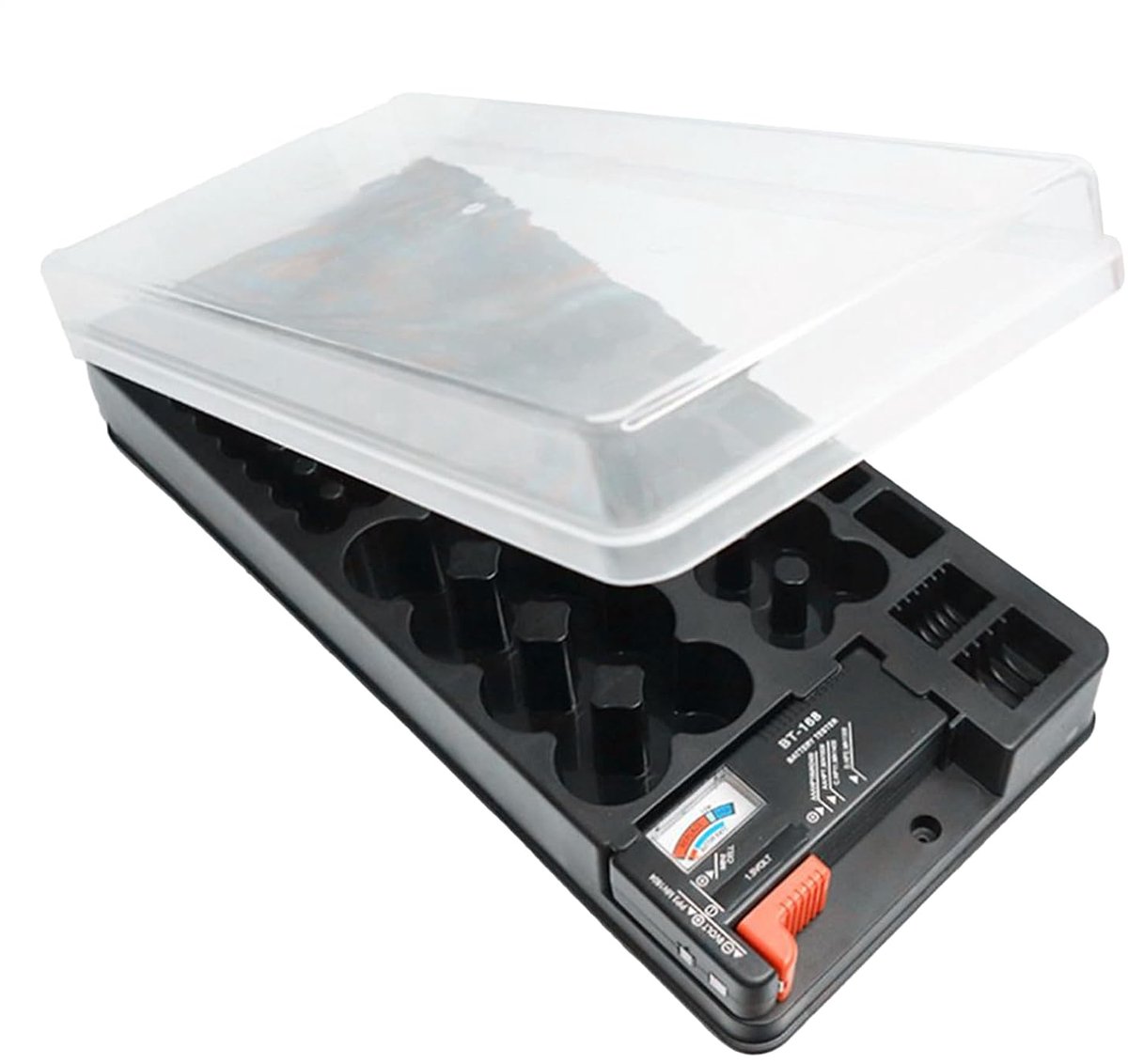 Opbergdoos Batterijen - Batterij Organizer - Huishoudelijk Gebruik - Waterdicht Ontwerp - 116 Vakken - Zwart
