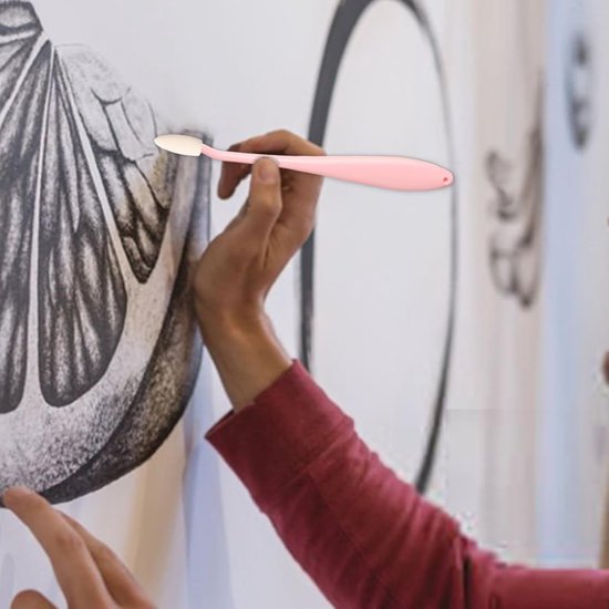 Papierkunst blenders - Mengstokjes Spons - Tekenen en mengen - Ergonomisch ontwerp - 20 reservekoppen - Roze — afbeelding 4