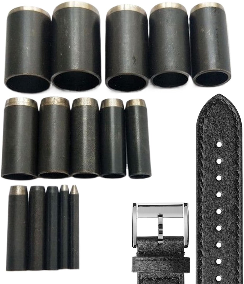 Leerponsset 15 Delig - Oogjespons Gereedschap - Projecten Bewerken - Dubbelzijdig Mechanisme - 1-15 mm Gatdiameter - Metaal