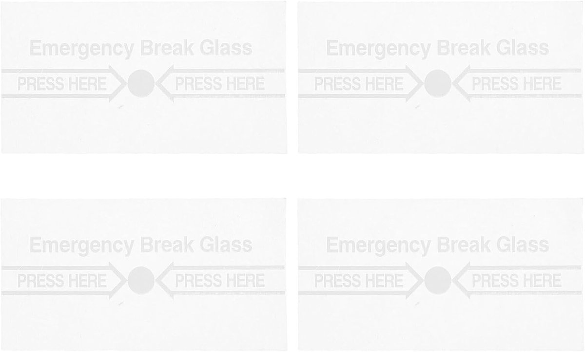 Alarm Glasvervanging - Alarm Deur - Noodsituaties Beveiligen - Hittebestendig Materiaal - 4 Stuks - Transparant