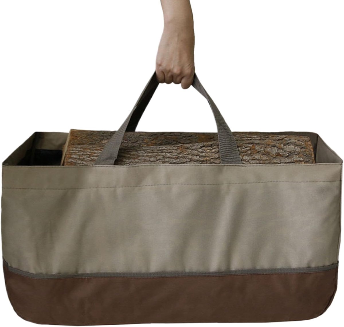 Houtblokken Tas - Brandhout Houder - Haardhout Transport - Waterdicht Oxford Stof - 61x30x28 cm - Zwart