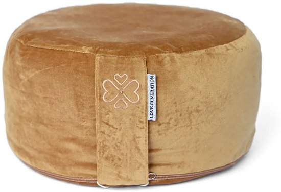 Love Generation - Meditatiekussen - Rond - Velvet - Gold van Love Generation — afbeelding 5