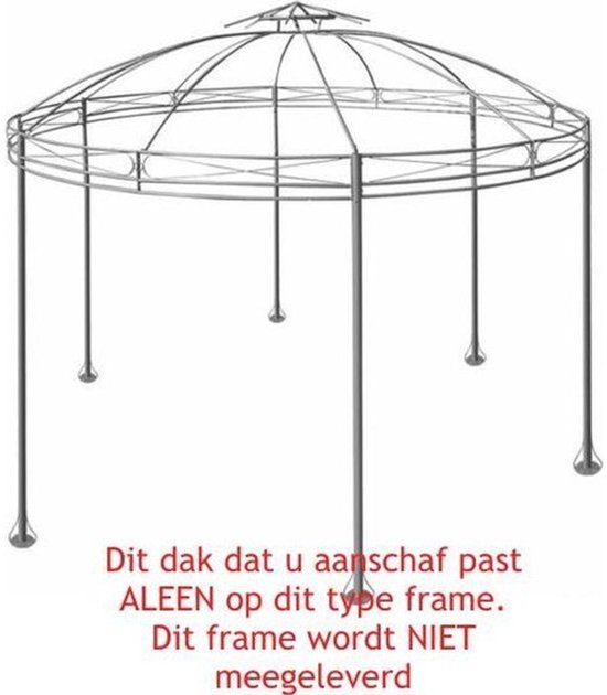 El Jardin - Waterdicht dak - Rond - 350 cm paviljoen Beige