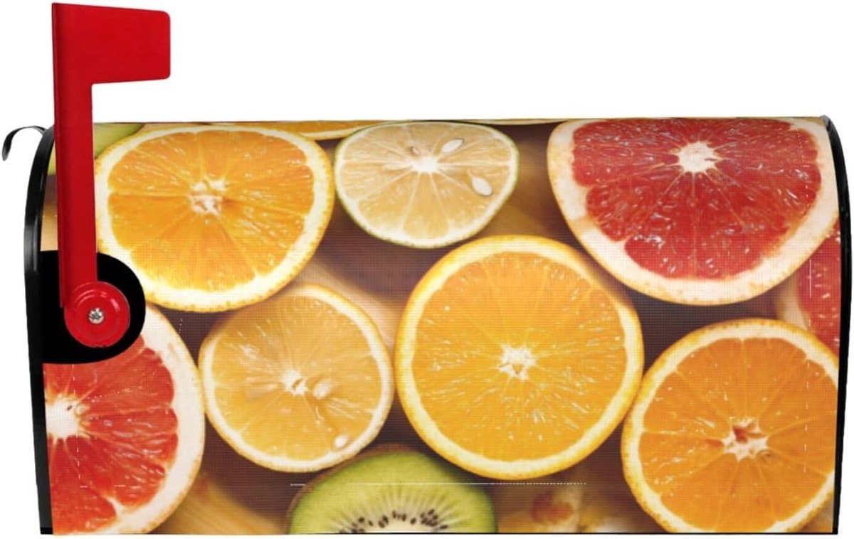 Brievenbus Cover - Fruit Letterbox - Decoreren Buiten - Waterdicht Oxford Doek - 46 x 53 cm - Zwart