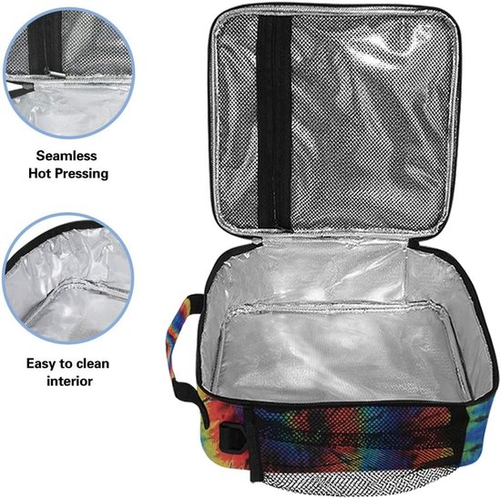 Gekoelde Lunchtas - Isolatie Tas - Maaltijden Meenemen - Waterdichte Voering - 24 cm Hoog - Multikleur — afbeelding 3
