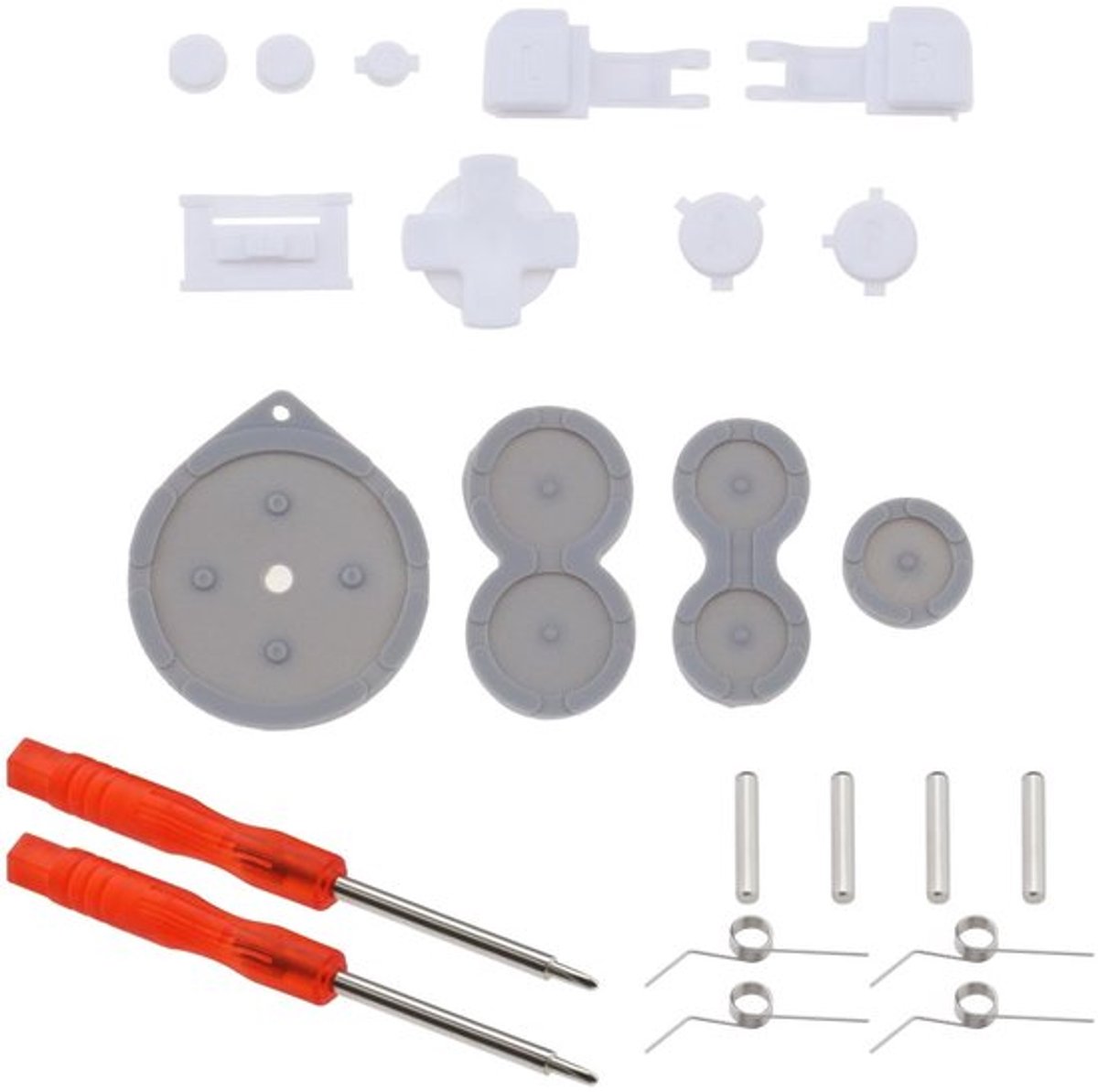 Zeynomax - Set van 23 knoppen kit - Vervangingsknoppen - Wit - Gameboy Advance SP