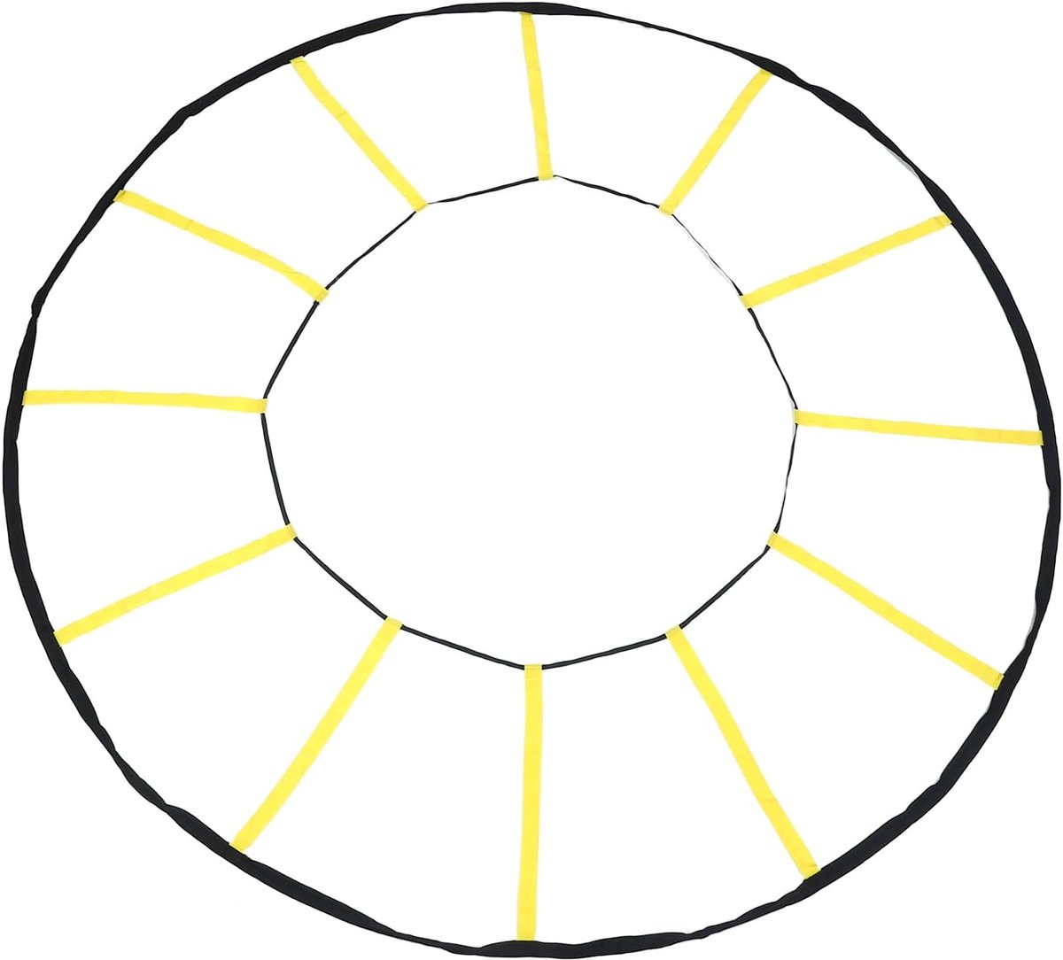 Circulaire Snelheidsladder - Behendigheidsladder Training - Sportieve Prestaties Verbeteren - 12 Sporten Ontwerp - Nylon Materiaal - Zwart