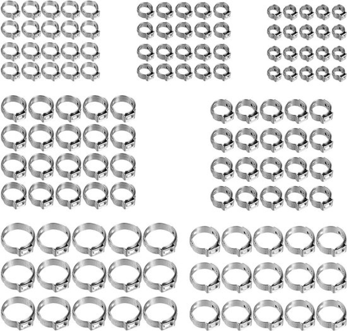 Assortiment slangklemmen Allecto Plus 6-21 mm 130 stuks
