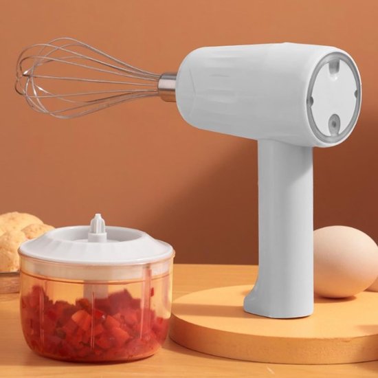 Elektrische Handmixer - Keukenmixer Klopper - Thuis Bakken Koken - Met Hakmolen - 250 ml - Wit — afbeelding 2