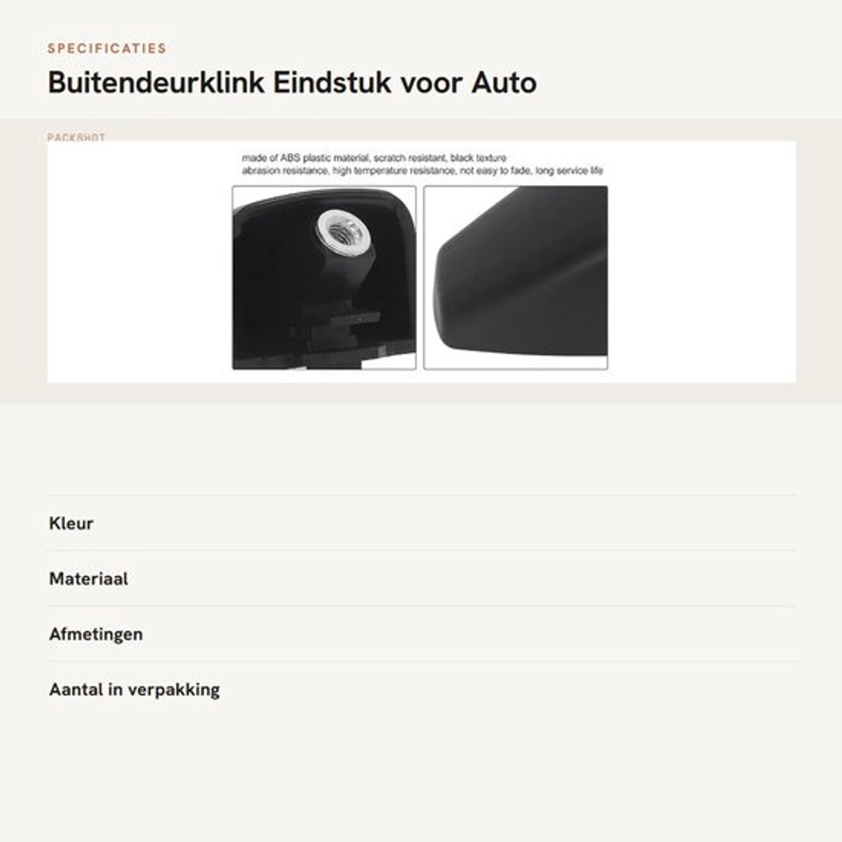 Vervanging buitendeurgreep - DailyGoods Deurklink Eindstuk
