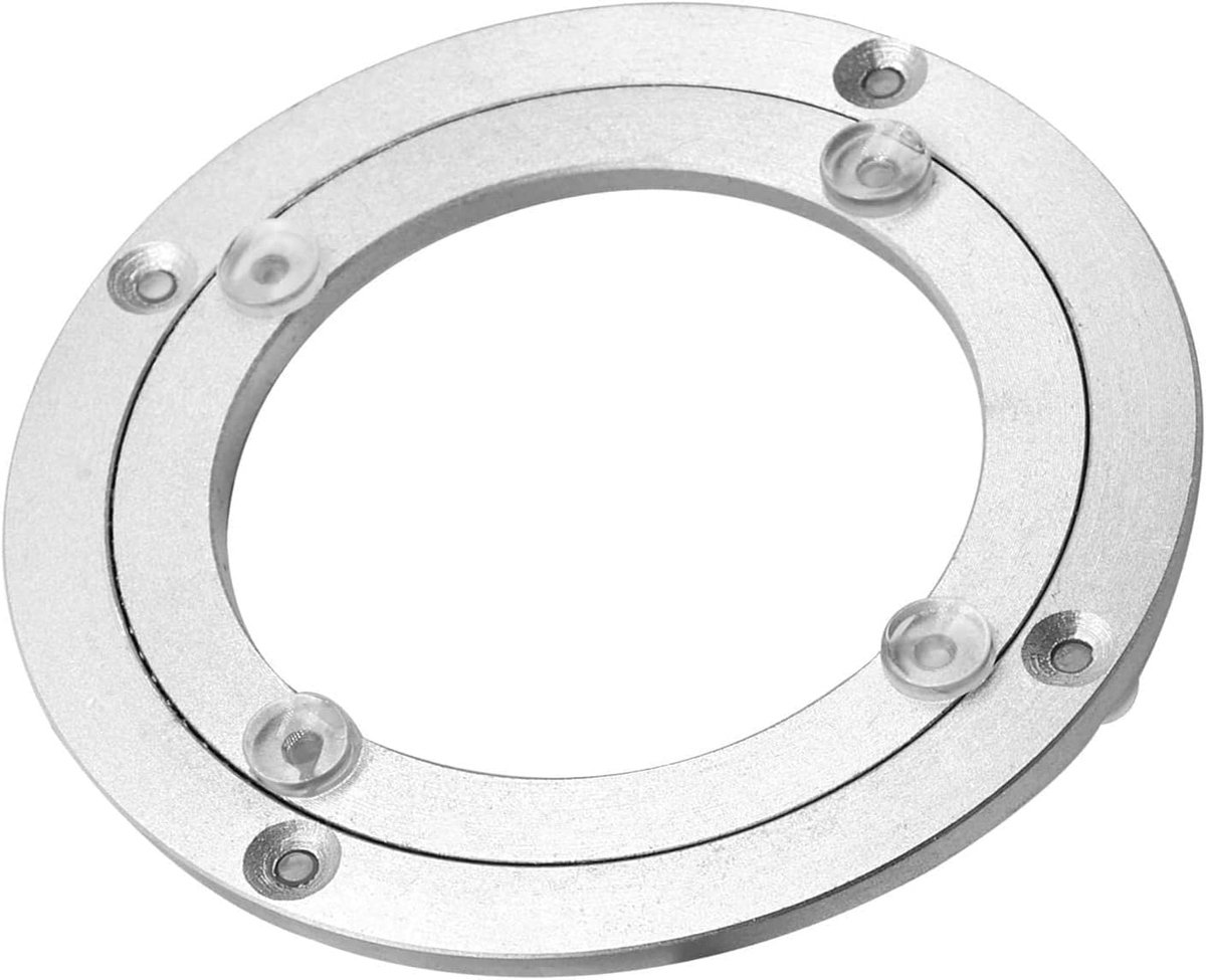 Draaibare Tafelplaat - Draaiplateau Lazy Susan - Dingen Presenteren - Aluminium Legering Lager - 125 mm - Zilver