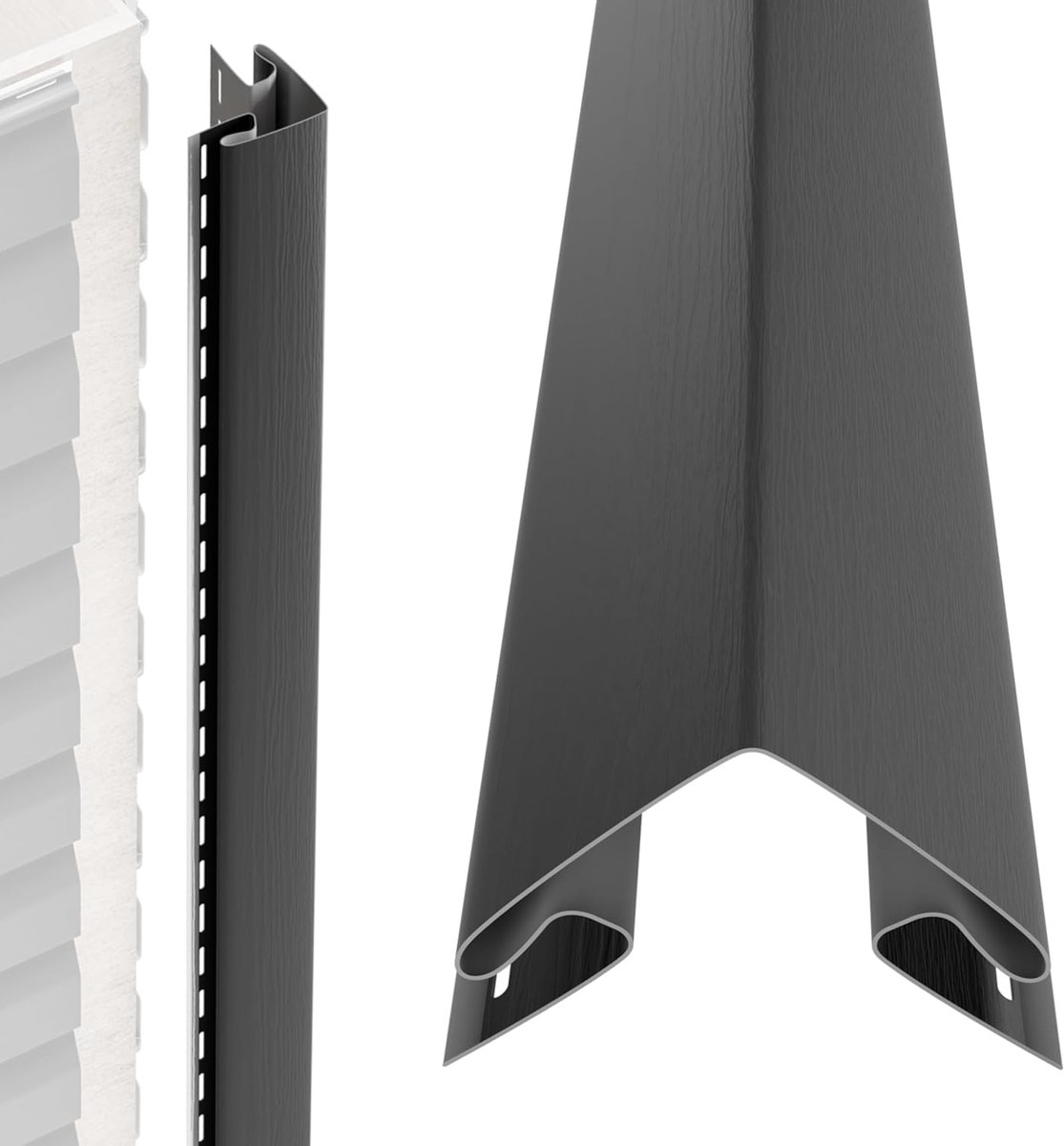 Gevelbekleding Profiel - Buitenhoekprofiel Kunststof - Huis Afwerken - Weerbestendig PVC-U - 201 cm - Antraciet