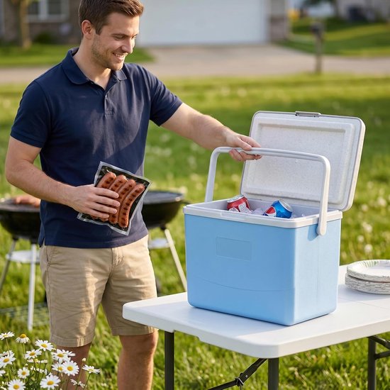 Kleine Koelbox - IJskist Drinkkoeler - Outdoor Picknicks - Geïntegreerd Handvat Slot - 3L - Blauw — afbeelding 5