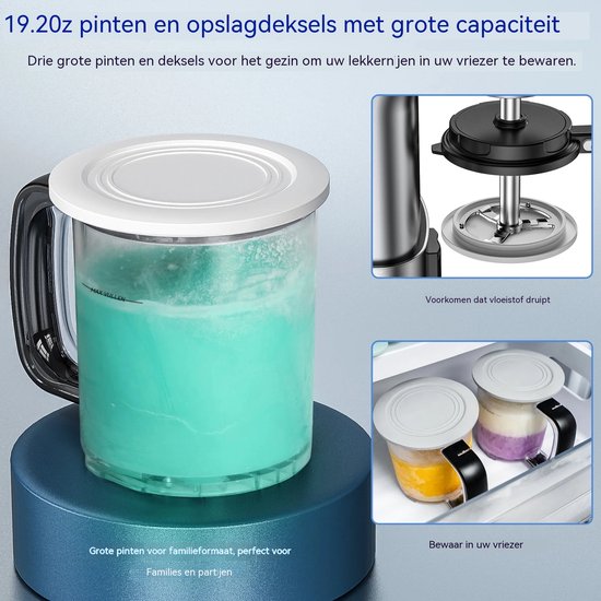 IcyTreat-11-in-1 ijsmachine - RVS-automatisch-voor sorbet/milkshake/frozen yoghurt, 3 gezinsbakken van Tritan, makkelijk reinigbaar — afbeelding 3