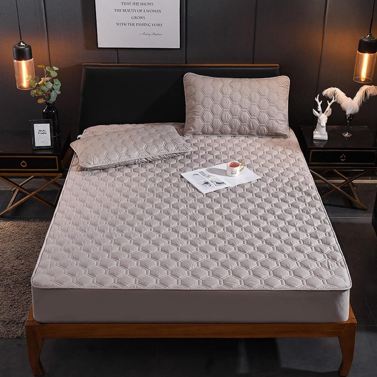 SnelShoppen - Topmatras Beschermer Ademend/Zacht/Machinewasbaar - Matrasbeschermer Vochtbestendig/Geluidloos - Elastische Topmatras Katoen/Microfiber