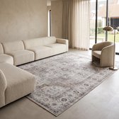 Tapis Flycarpets Burano Vintage - Taupe / Grijs / Beige - Tapis à Poils Ras - 240x340 cm