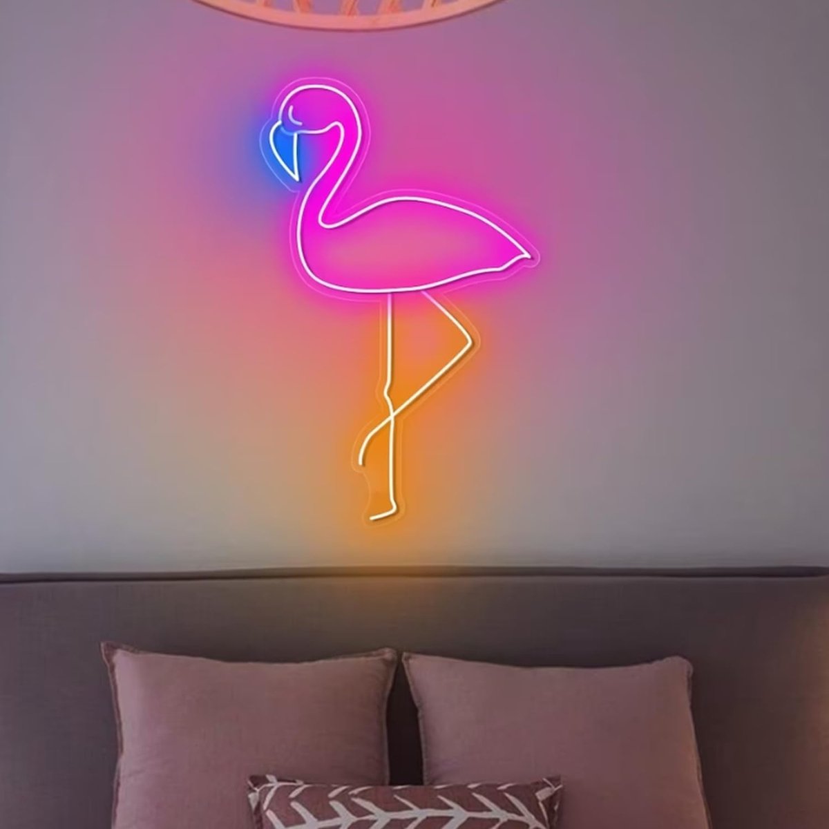 SnelShoppen - Flamingo Neon Bord LED Acryl Roze Neon Lichten met Dimbare Schakelaar - Flamingo Lamp voor Slaapkamer, Bar, Speelkamer - Wanddecoratie C