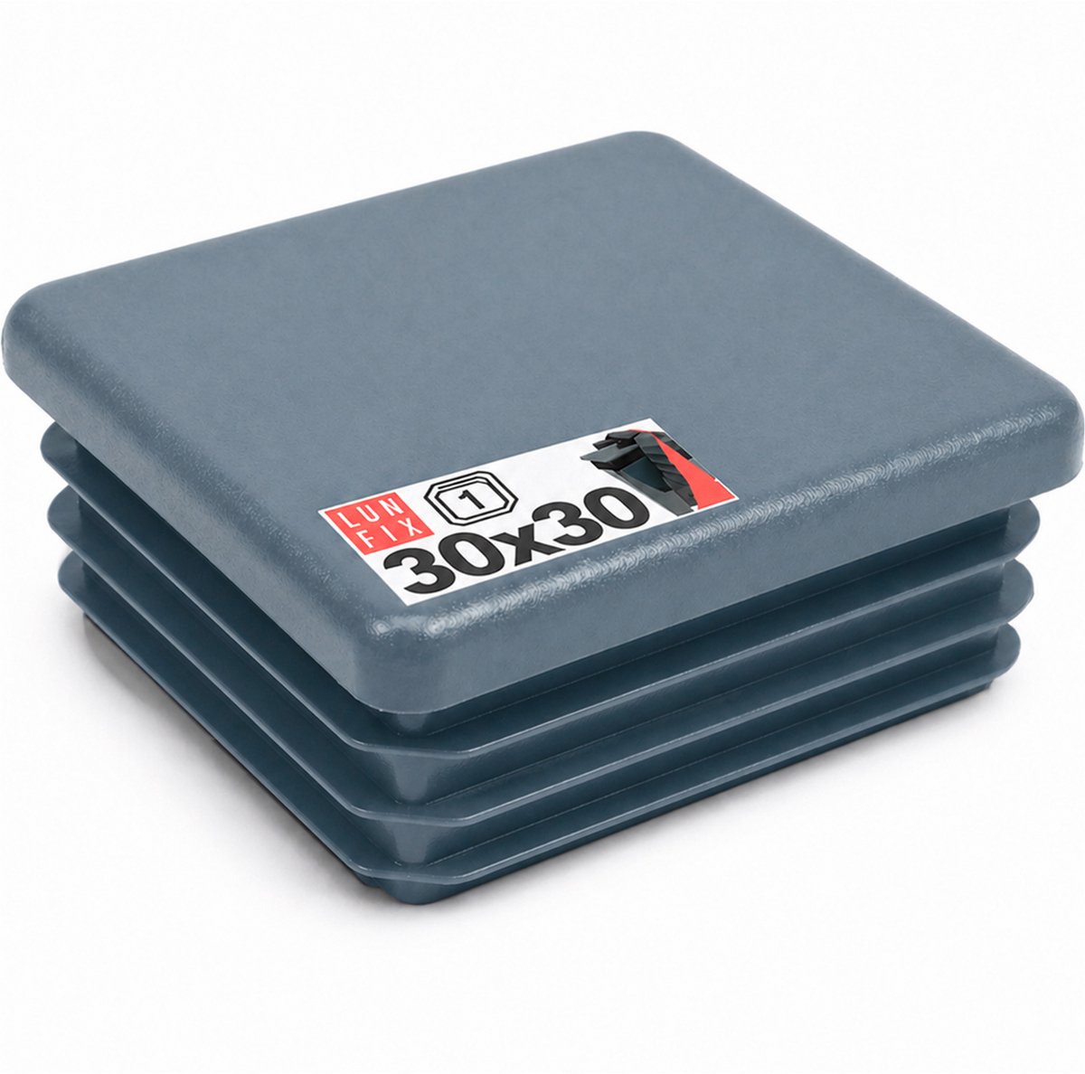 LUN FIX - Kunststof lamellenstoppen - 30x30 mm - 1 stuk - antraciet - buisstoppen