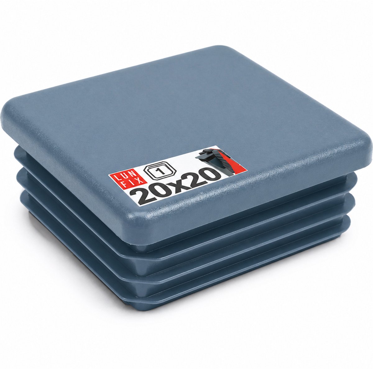 LUN FIX - Kunststof lamellenstoppen - 20x20 mm - 1 stuk - antraciet - buisstoppen