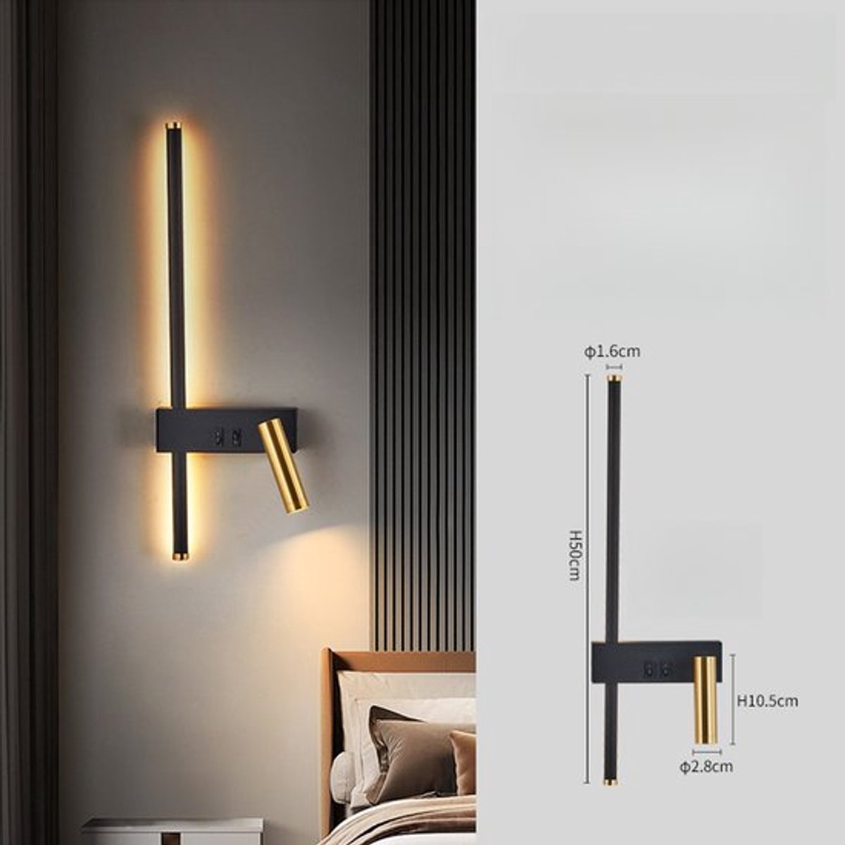 Moderne minimalistische lange wandlamp, wandlamp voor woonkamer/tv-achterwand, slaapkamerb