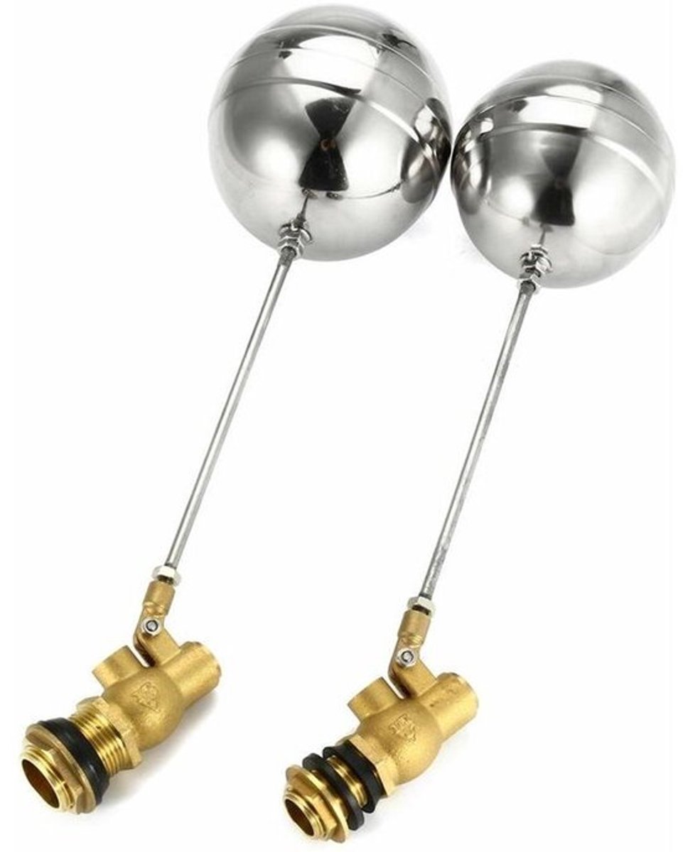 Messing vlotter, roestvrijstalen klep, automatische spoelbak, watertank voor koeienvijver - 1/2 inch
