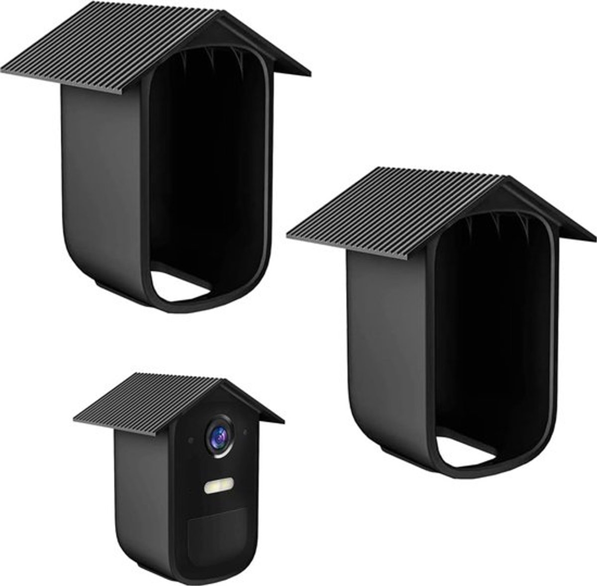 2-pack siliconen cameratas - bewakingshoes - Geschikt voor eufy Security eufyCam 2C Cam en eufyCam 2C Pro draadloze buitenbeveiligingscamera's - UV- en regendicht - zwart