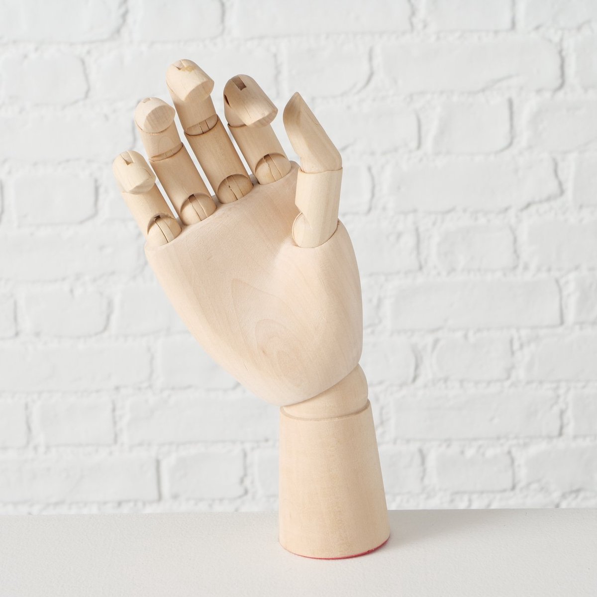 Beeld - Figuur - Hand - Decoratie - Naturel - Hout - 25x7x5cm. - Boltze