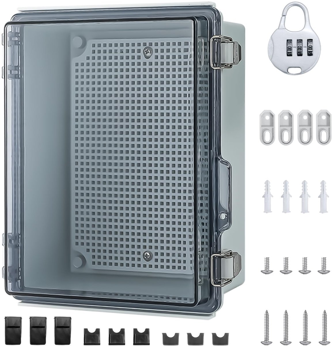 SnelShoppen - Waterdichte Aansluitdoos IP65, Opbouwverdeelkast, ABS Kabelaansluitdoos voor Buiten, Transparante Schakelkast met Wandmontageaccessoires